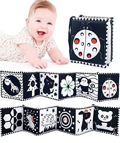 Image of WESOTE Black and White Book for Baby High Contrast Newborn Tummy Time Toys for Infants 0-6 Months