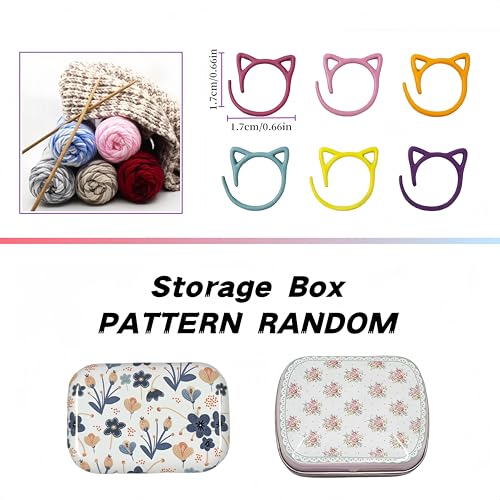 Image of Wonafa 30 Pcs Color Cat Stitch Marker Crochet Markers for Crocheting, Crochet Markers Ring (Cat-30Pcs)