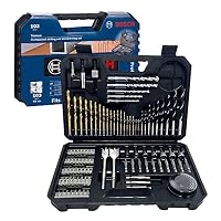 Bosch 103 pcs Mixed Screwdriver and Drill Bit Titanium Accessory Set (for Wood, Stone, Metal, for Screwdrivers and Drills)
