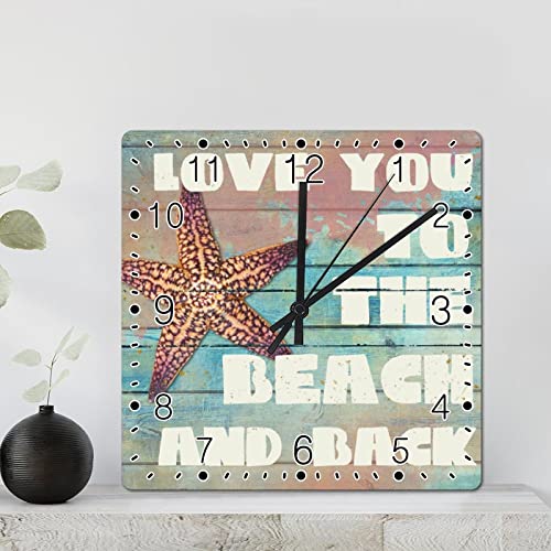 Horloge murale rustique grand format carré style rétro chic