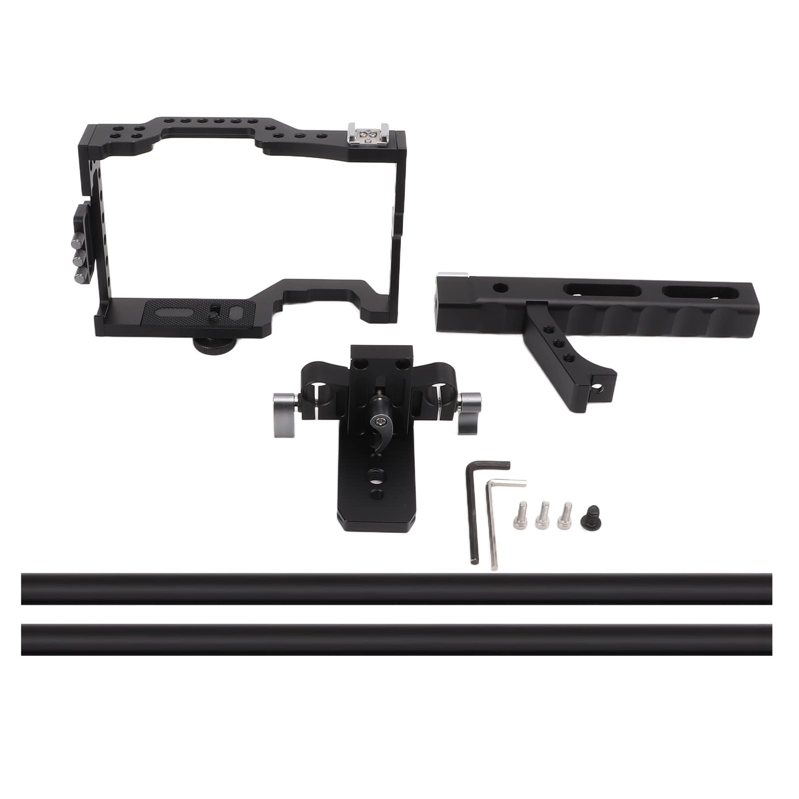 Aluminiowa Klatka do Aparatu, Mocowanie Zimnego Buta, Ergonomiczny Uchwyt, Regulowana Podstawa do GH4, A7, A7II, A7S, A7SII, A7R, A7RII