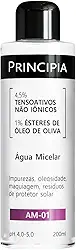 Água Micelar Principia 4,5% Tensoativos Não Iônicos + 1% Ésteres de Óleo de Oliva AM-01 com 200ml