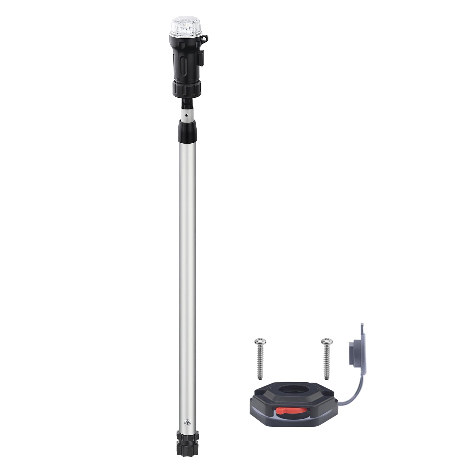 CLGMarine Battery Navigation Lights for Boats,Telescoping Boat Lights Bow and Stern,3AAA Battery Operated,30-52.4 Inches,Fixed Base,for Kayak,Boats (