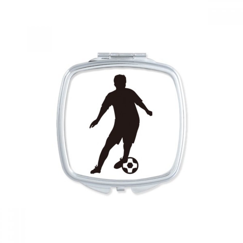 Miroir de poche de football silhouette sport maquillage compact multicolore