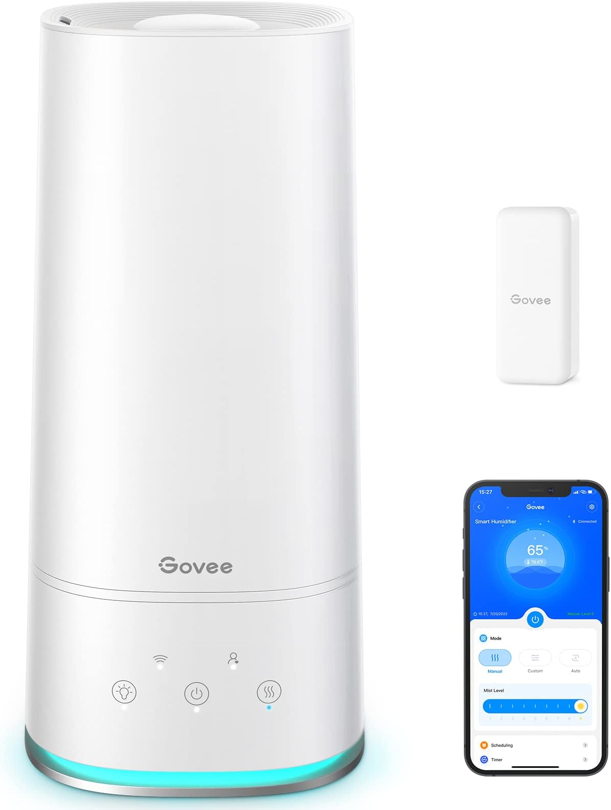 Govee 4L Smart Humidifiers for Bedroom with Hygrometer Thermometer, Top Fill Cool Mist Humidifier, WiFi Voice & Remote Control, Auto Mode, Air Humidifier for Baby and Plants, Lasts up to 36 Hours