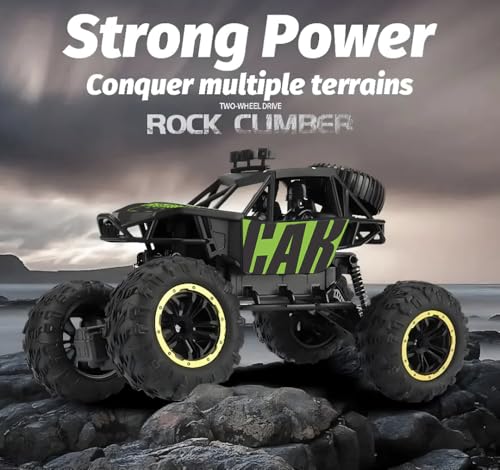 Image of CADDLE & TOES Remote Controlled Monster Like Model Sports Car and Controlling Speed with Gun Remote Toy (Green), Kid, Rechargeable Car for Kids| Monster Truck (Xt-Smoke-Green)