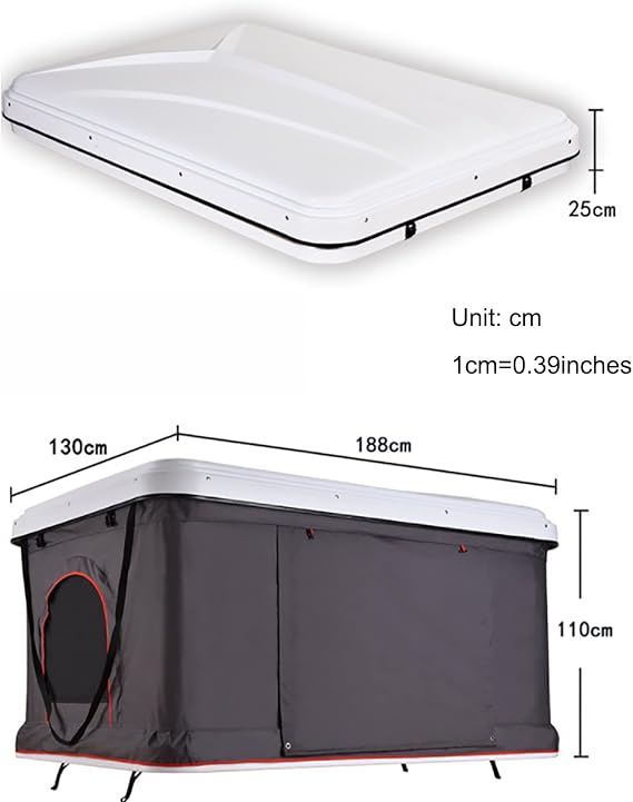 GeRRiT Luxury Add Dutch Velvet Roof Tent, Outdoor Roof Tent Hard Shell Tent, Truck SUV Camping Roof Tent with Ladder, Outdoor Waterproof Vehicle Awning for Cars Trucks SUVs