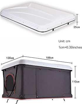 GeRRiT Luxury Add Dutch Velvet Roof Tent, Outdoor Roof Tent Hard Shell Tent, Truck SUV Camping Roof Tent with Ladder, Outdoor Waterproof Vehicle Awning for Cars Trucks SUVs