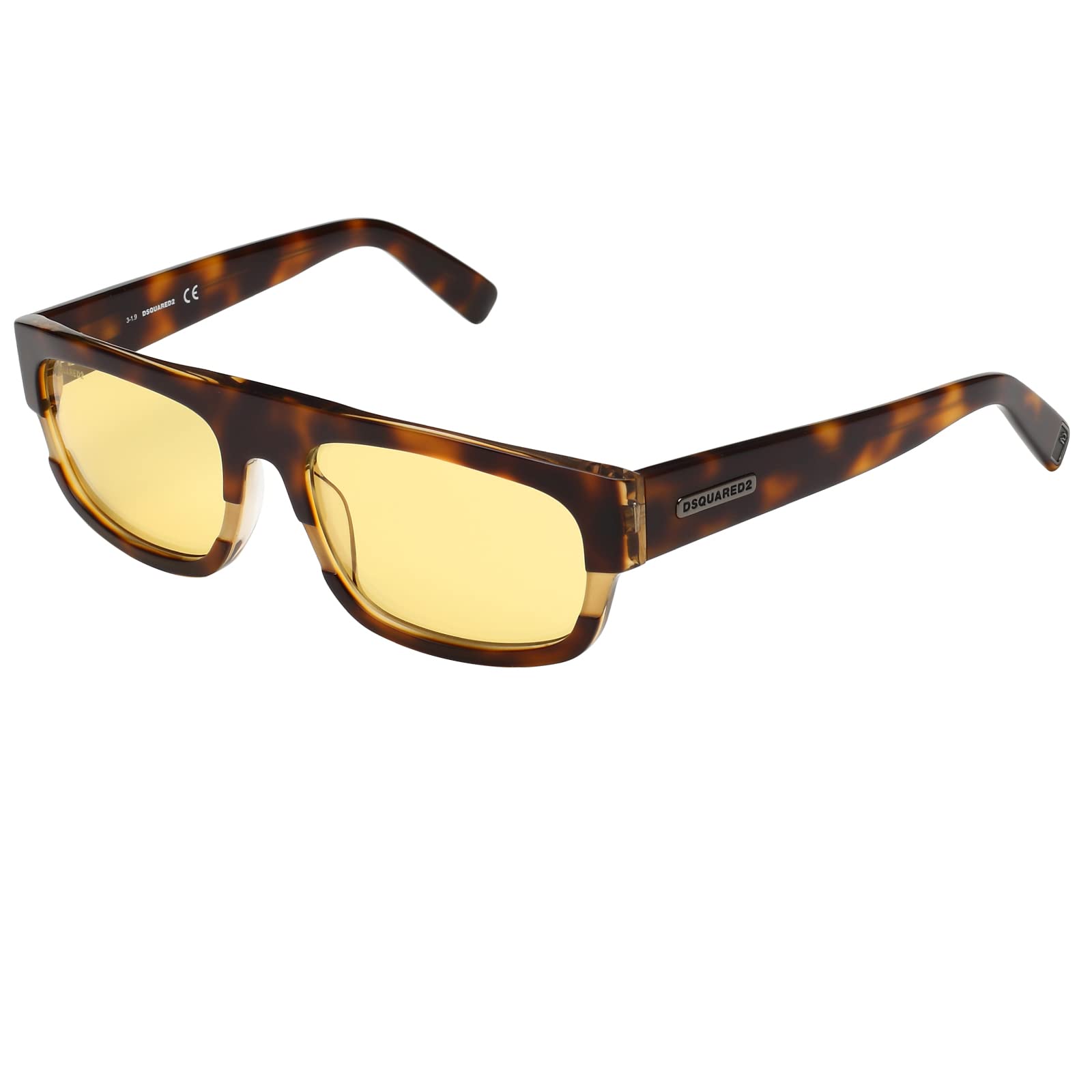 DSquared2 Solid Rectangular Men's Sunglasses - (DQ0334 20V 58 S |58| Yellow Color Lens)