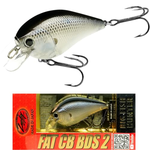 LUCKY CRAFT Fat CB BDS2 Fishing Lure, 2.5" Floating Squarebill Crankbait, 2–3 ft Depth, Freshwater Trout and Bass Lures, Bass Fishing Gear and Tournament Hard Bait, 222 Ghost Tennessee Shad