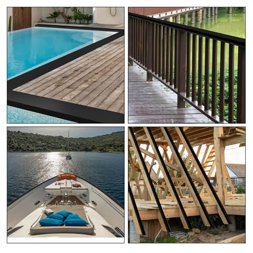 Image of AccEncyc 2 Rolls Butyl Joist Deck Tape, 4 Inches & 2 Inches Waterproof Self-Adhesive Weatherproof RV Roof Tape Black for Wood Decks Joist Beams Roof (50 ft)