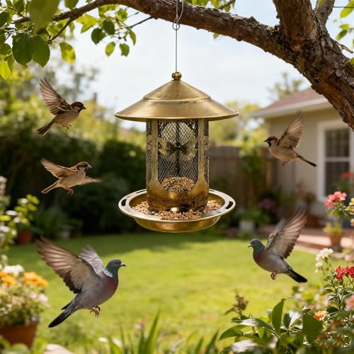 Mangeoire oiseaux extérieur avec base remplaçable pour jardin