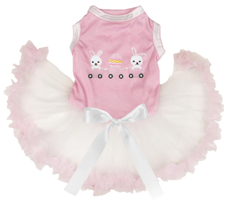 Robe pour chien grand format Bunny Egg Train rose beige taille XXXL vêtement