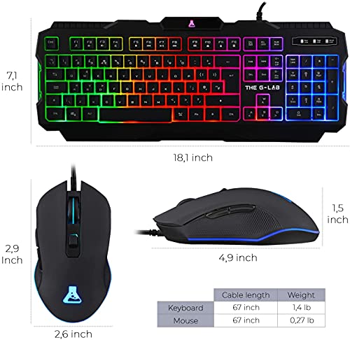 G-Lab Combo Helium - 4-In-1 Gaming Bundle - Backlit Qwerty Gamer Keyboard, 3200 Dpi Gaming Mouse, In-Ear Headphones, Non-Slip Mouse Pad - Pc Mac Ps4 Ps5 Xbox One Gamer Pack #TOP6