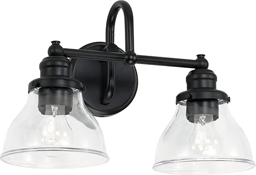 Miniatura 18 de Capital Lighting 8302BN-128 Baxter - Soporte de pared para tocador de baño, vidrio de leche, 2 luces, 200 vatios totales, 11 pulgadas de alto x 16