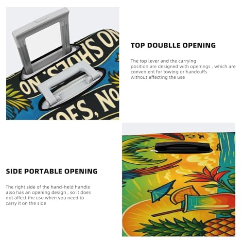 Tropical Parrot Beach Vibes Luggage Cover Protector Elastic Washable Anti-Scratch Suitcase Covers With Concealed Zipper For 18-32 Inch Luggage Small 5