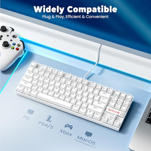 dragon K552 - Tastiera meccanica da gioco 60% compatta a 87 tasti, con cavo Kumara Cherry MX blu, equivalente per Windows PC Gamers (RGB retroilluminato) - Tastiera gaming - Immagine 6