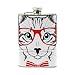 Produktbild FGRYGF Hipster Red Glasses Cat Stainless Steel Flachmann,Pocket Flagon,Camping Wine Pot,Gift for Men or Women