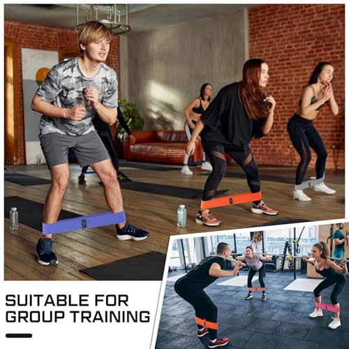 Image of 12 Pcs Fabric Resistance Bands for Working Out Non-Slip Booty Exercise Loop Bands for Women Men Glutes Hip Thigh Butt Yoga Pilates Fitness Gym, Light Medium Heavy