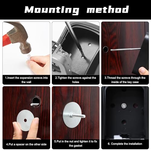 Schlüsseltresor, Schlüsselkasten mit Zahlencode Wandmontage, Schlüsselbox mit Code 4 Stellig, Schlüsselsafe Aussen Wasserdicht Robust Schlüsselversteck für Draußen Safe