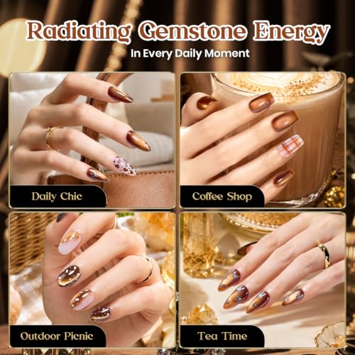 Image of Beetles Brown Cat Eye Gel Polish, Smoky Quartz Fall Nail Gel