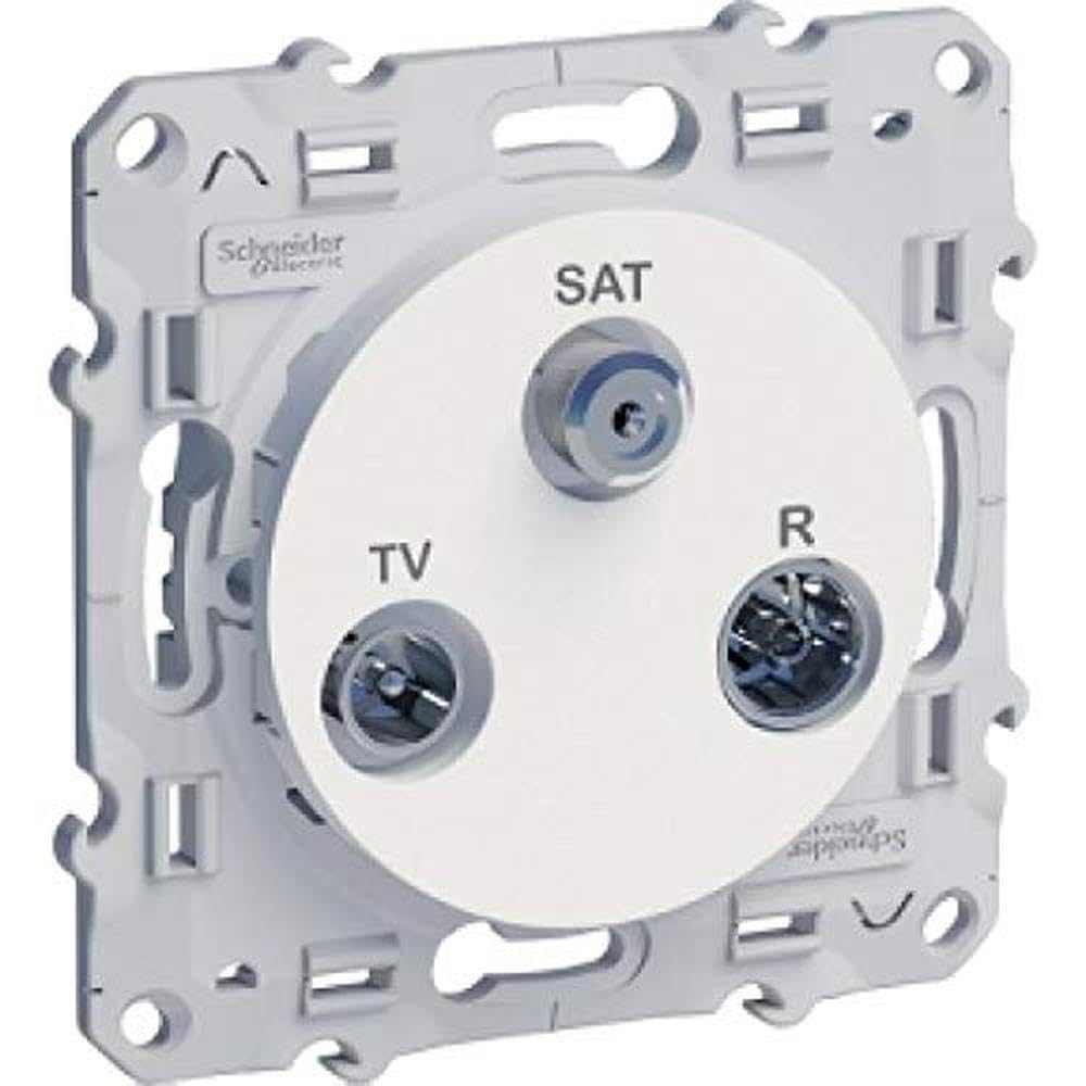 Schneider Electric - Odace, gniazdo RJ45 białe, klasa 1 (telefon + komputer) kat. 6 UTP, śruba - S520475