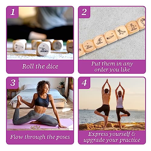 Zinsk 8-Pc Wood Yoga Dice Set - Creative Yoga Accessories And Fun Yoga Gifts For Women - Wooden Workout Dice & Fitness Dice To Create Yoga Flows In Seconds - Yoga Stuff For Yogis And Yoga Instructors #TOP2