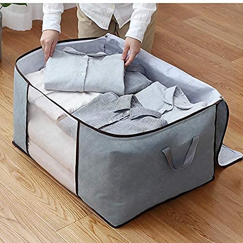 (60 * 40 * 35 cm Cloth Storage Bag (Multi Print) | Square Sundries Non-Woven Fabrics Collapsible Cloth Storage Box-image-11