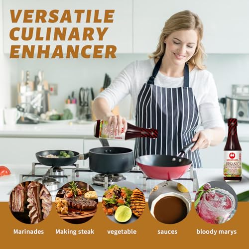 Image of Wan Ja Shan Organic Worcestershire Sauce USDA Organic, Umami-Rich Flavor | Marinade, Glaze, Dressing & Dipping Sauce | Non GMO, Vegan, Kosher Parve Great for Meats, Vegetables & Stir Fry (1 Gallon)