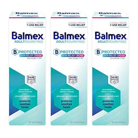 Balmex AdultAdvantage Bprotected Skin Relief Healing Cream, with Zinc Oxide Barrier Cream Protection + Skinshield Soothing Botanicals for Adult Incontinence, Adult Rash and Bed Sores, 3oz (Pack of 3) Cover