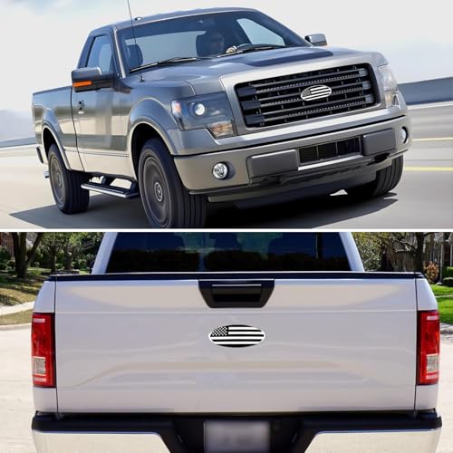 Image of 9 Inch Front Grille Rear Tailgate Emblem Compatible with 04-14 F150, 11-14 Edge, 11-16 Explorer, 06-11 Ranger, 07-14 Expedition, 9 inchX3.5 inch for Ford, Silver