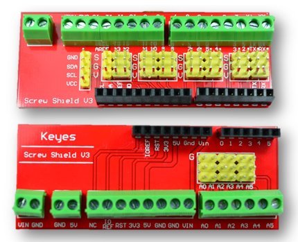 Amazon.com: REES52 Arduino compatible Keyes Screw Shield V3.0 ...