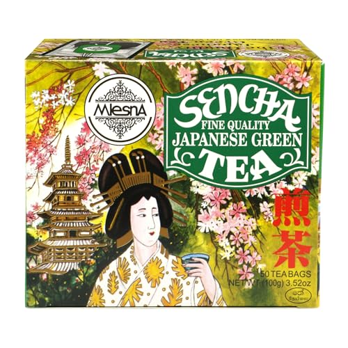 Image of Mlesna Sencha Japanese Green Tea 100g | 50 Foil-Wrapped Tea Bags | Pure Ceylon Green Tea | Rich in Antioxidants | Imported from Sri Lanka
