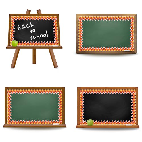 Image of Whaline 65.6Ft Fire Bulletin Board Border Glitter Red Fire Die Cut Trim Border Roll for Back to School Chalkboard Wall Decor