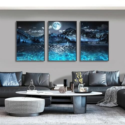 Peinture affiches toile d'art de voilier pour une évasion nocturne