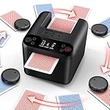 KPAW Automatic Card Dealer with 4 Wireless Remotes, Handles 1–3 Decks, USB Rechargeable Card Dealing Machine, Portable Card Dealer for Texas Holdem, UNO, Bridge, Poker More