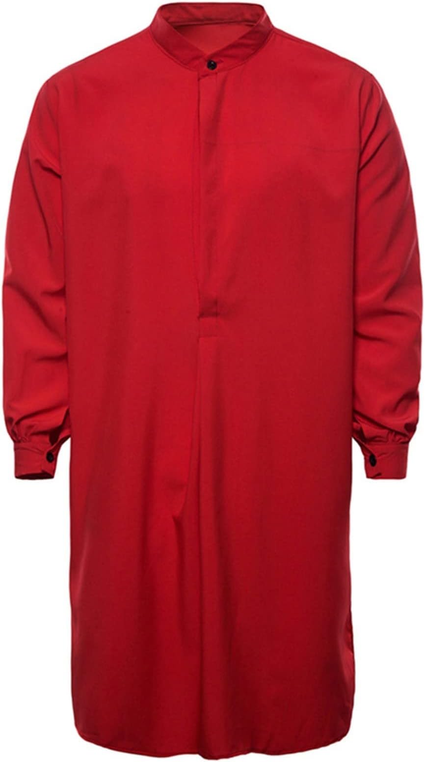 COOFANIN Mens Long Sleeve Kaftan Thobe Men Muslim Kaftan Thobe Men's Caftan Short Baptism Robes for Water Baptism White Kurta for Men African Dresses for Women UK Sales Clearance