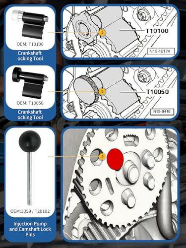 Wvoillty Zahnriemen Werkzeug, Motor-Einstellwerkzeug-Satz, Steuerzeiten Werkzeug, Kompatibel mit VAG VW Audi 1.6 2.0 TDI CR