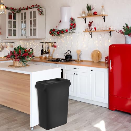 Image of Windyun 20 Pcs 23 Gallon Spandex Stretchable Trash Can Cover Wedding Party Fundraiser Decorations for Home Garden (Not Include Trash Can) (Black)