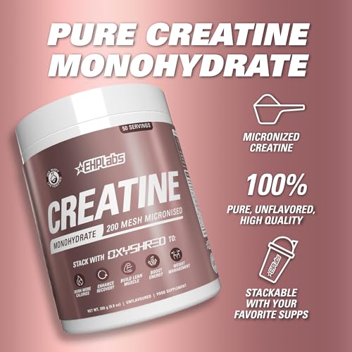 EHP Labs CREA-8 Creatine Monohydrate Powder - Unflavored Creatine Powder for Muscle Growth, Increased Strength, Enhanced Energy Output and Improved Performance - 50 Servings (250g) - Image 4