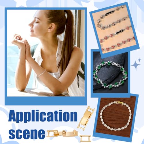 Ph Pandahall OU-FIND-AR0005-02-US2 12Pcs 18K Gold Plated Bracelet Extender, 3 Colors Necklace Extender Foldover Extension Jewelry Clasps Fold Over Clasps Bracelets Clasps And Closures thumb #5