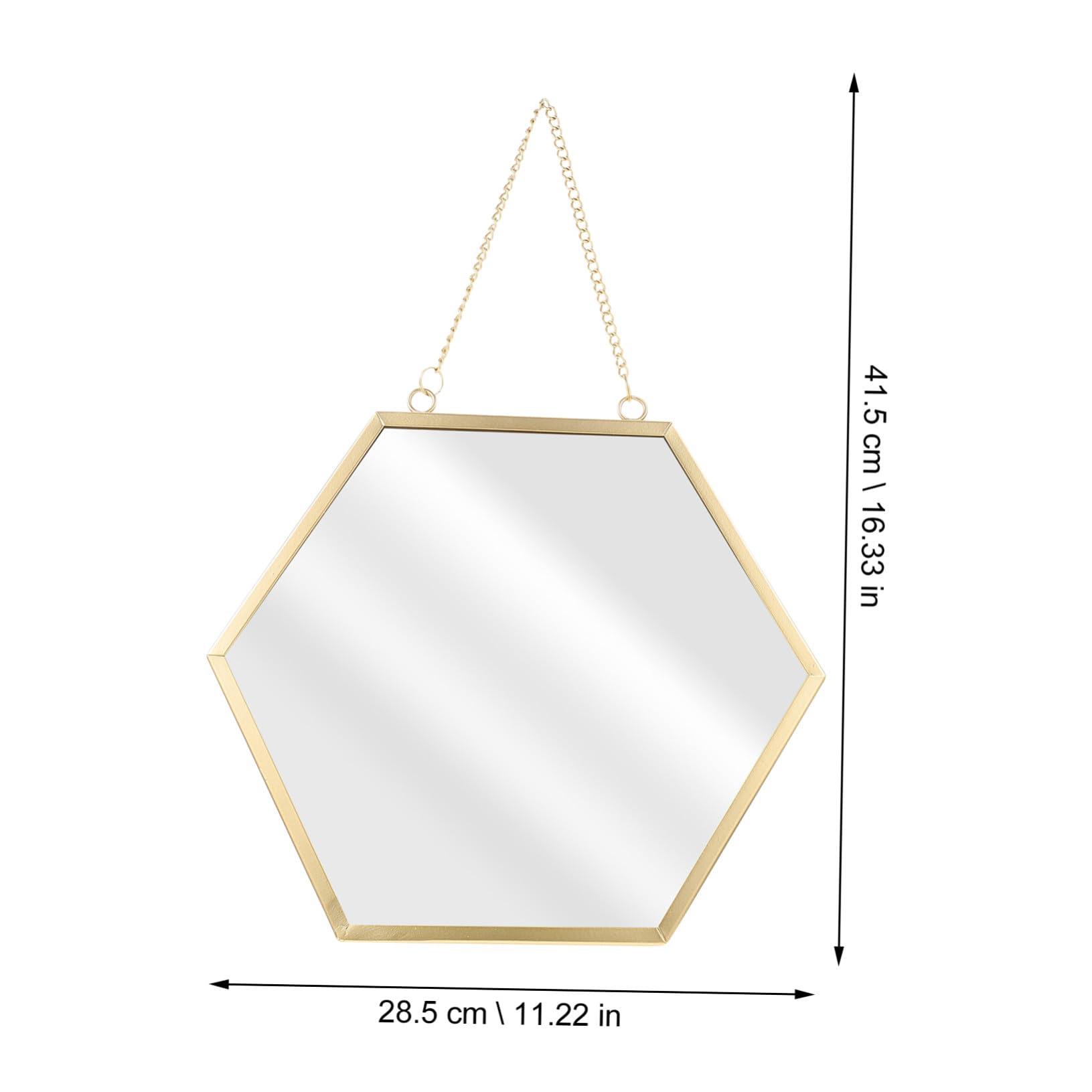 Moderner sechseckiger Wandspiegel – schlankes Design für Badezimmer und Flur, perfekt für Make-up und Rasur, Wandmontage für einfache Installation
