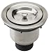 Fluxe 3.5 Inch Stainless Steel Deep Waste Basket Kitchen Sink Drain Strainer Assembly with Sealing Lid, in Brushed Nickel Finish