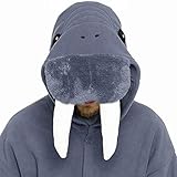dressfan Walrus Onesies Pijamas de Animales Ropa De Dormir Pijamas Adultos Unisex Polar Disfraces Traje De Rendimiento (Gris Oscuro)