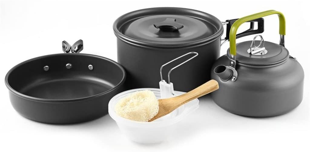 Foldable Set Of Frying Pan Camp Cooking Pot Bowl Bowl Cutlery Set Cookware Cutlery Fork Spoon Utensil Fryer