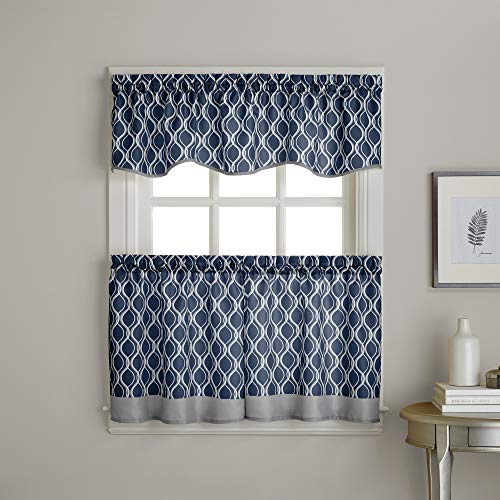 Chf Morocco Window Treatment Navy 58X24 Tier #TOP4