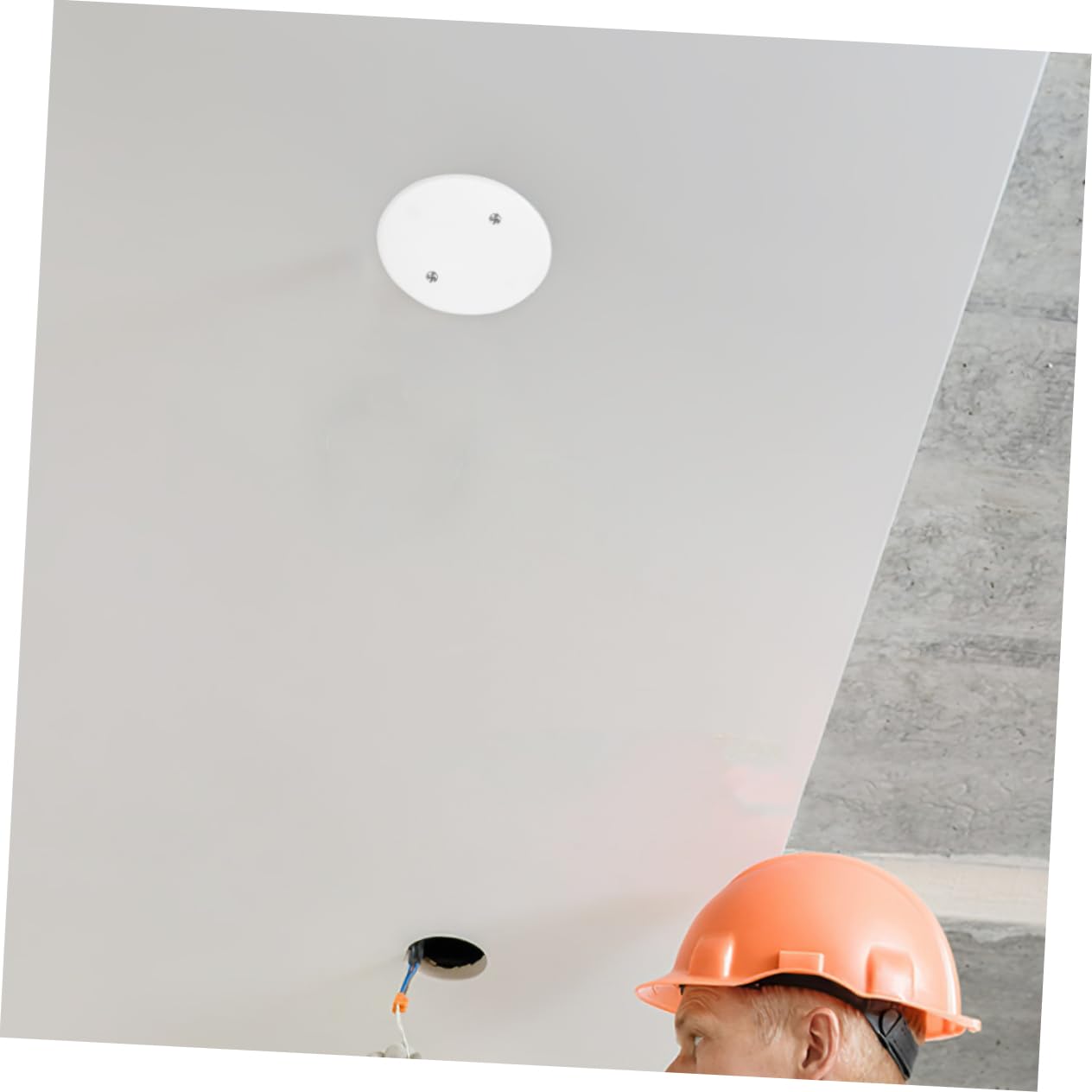 IWOWHERO 60pcs Wire White Panel Cable Outlet Cover Plate Plug Ceiling Cover Outlet Ceiling Cover Home Socket Cover Wall Hole Fixture Cover Bathroom Socket Cover Outlet Covers Pp