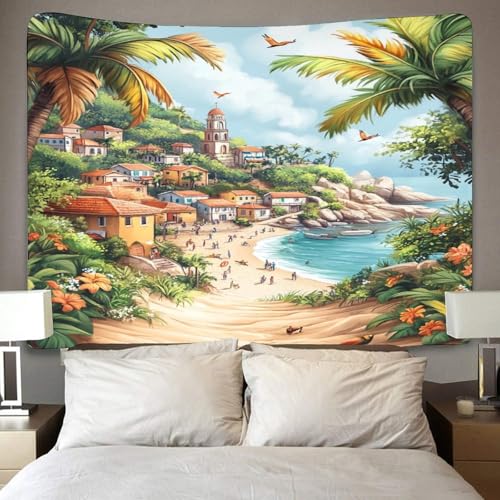 Couverture murale plage 3D KAYZTGSDA pour masquer les défauts des murs de chambre
