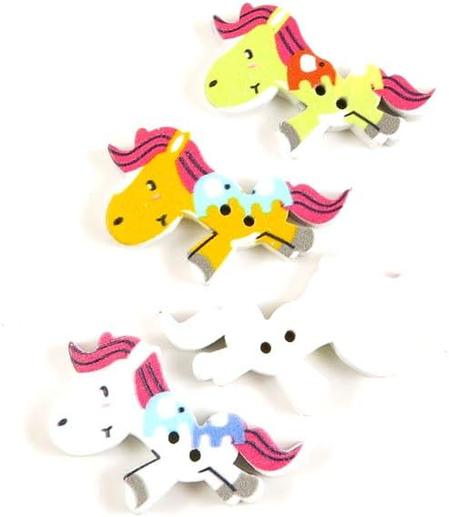 10 PCS Sewing Notions Supplies Fasteners Buttons Sew On 02064 Elephant On Horse Wooden Clothing Decoration Handmade Scrapbook Boutons