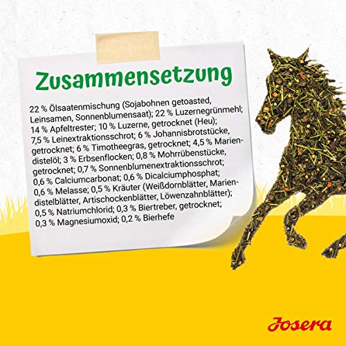 JOSERA Kraut & Rüben Energie (1 x 15 kg) | PFERD | Premium Pferdefutter | Energiemix der Extraklasse - effizienter Muskelaufbau dank Pflanzenproteinen | getreidefrei | stärkereduziert | 1er Pack